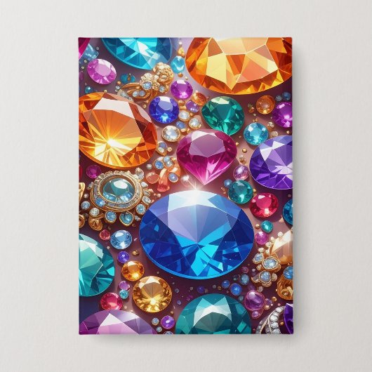 Farbige Edelsteine & Juwelen Button (Vorderseite)