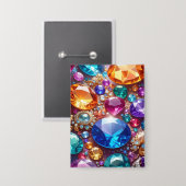 Farbige Edelsteine & Juwelen Button (Vorderseite/Rückseite)