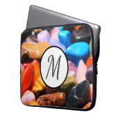 Farbige Edelsteine Monogram Laptop-Sieb Laptopschutzhülle (Vorderseite Links)