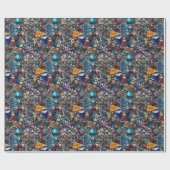 Farbige Edelsteine und mineralisches Intricate Mus Geschenkpapier (Flach)