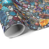 Farbige Edelsteine und mineralisches Intricate Mus Geschenkpapier (Rolleneckpunkt)