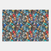 Farbige Edelsteine und mineralisches Intricate Mus Geschenkpapier Set (Vorderseite 3)