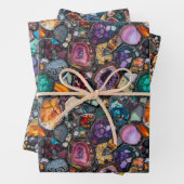 Farbige Edelsteine und mineralisches Intricate Mus Geschenkpapier Set (Beispiel)
