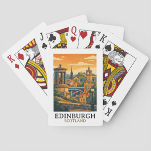 Farbige Edinburgh Schottland Burg Vintage Reise Spielkarten