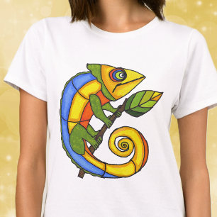 Farbige Eidechse auf einem Ast T-Shirt