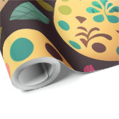 Farbige Eier und Blume Osterverpackungspapier Geschenkpapier (Rolleneckpunkt)