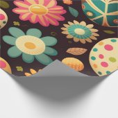Farbige Eier und Blume Osterverpackungspapier Geschenkpapier (Ecke)