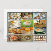 Farbige Eierhühnerkollage Postkarte (Vorne/Hinten)