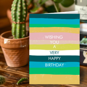 Farbige einfache Streifen HAPPY BIRTHDAY INDIVIDUE Karte