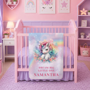 Farbige Einhorn Magischer Tag Babydecke Geburtstag Fleecedecke