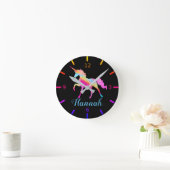 Farbige Einhorn Runde Wanduhr (Zuhause)
