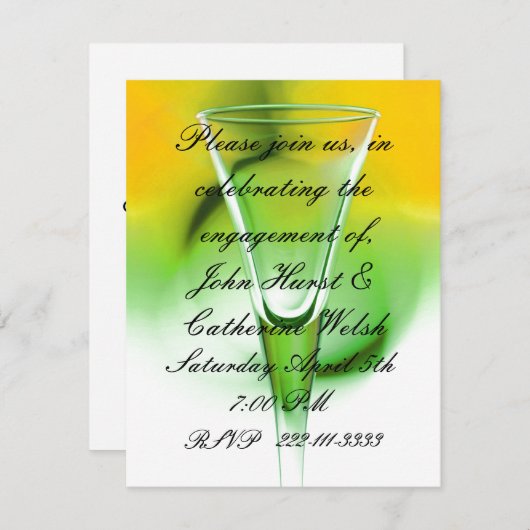 Farbige Einladung (Vorne/Hinten)