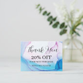 Farbige, einzigartige Blue Pink Tinte Rabatt Visitenkarte (Stehend Vorderseite)