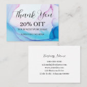 Farbige, einzigartige Blue Pink Tinte Rabatt Visitenkarte (Vorne/Hinten)