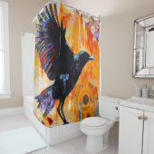 Farbige, einzigartige Crow Collage Duschvorhang (Beispiel)