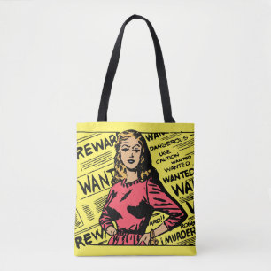 Farbige Einzigartige Vintage-Frau Zeitung Gelb Tasche