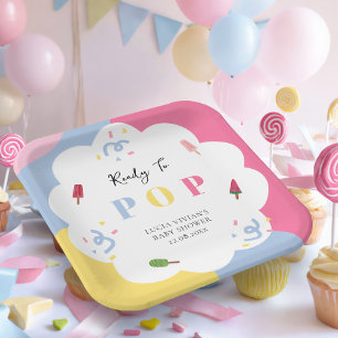 Farbige Eis-am-Stiel-Ready-to-Pop-Baby-Party Pappteller
