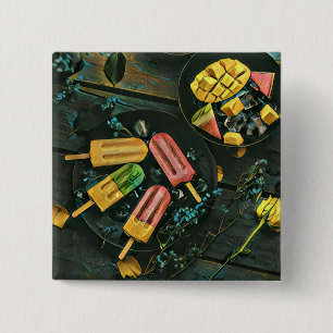 Farbige Eis-Kegel-Popsität Button