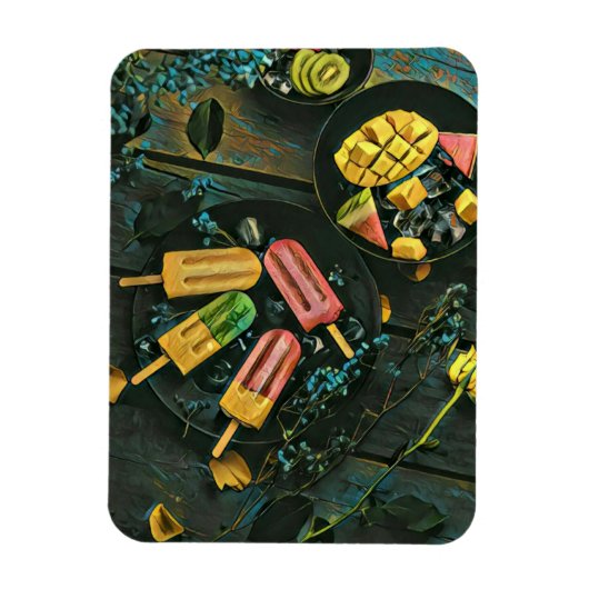 Farbige Eis-Kegel-Popsität Magnet (Vertikal)