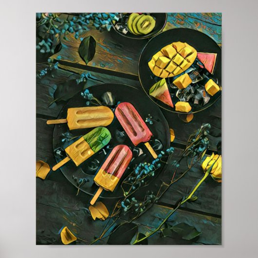 Farbige Eis-Kegel-Popsität Poster (Vorne)