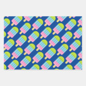 Farbige Eis-Popsikel, die Papierblätter umhüllen Geschenkpapier Set (Vorderseite 2)