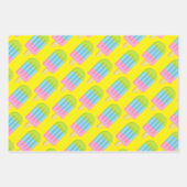 Farbige Eis-Popsikel, die Papierblätter umhüllen Geschenkpapier Set (Vorderseite)