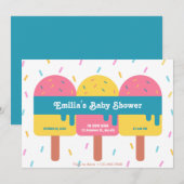 Farbige Eis-Popsiv-Babydusche Einladung (Vorne/Hinten)