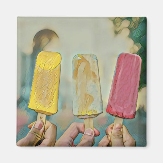 Farbige Eis-Populationen Magnet (Vorne)