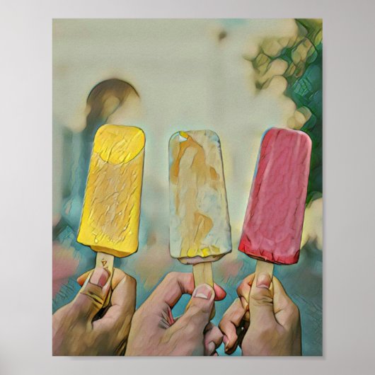 Farbige Eis-Populationen Poster (Vorne)