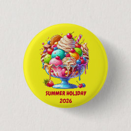 Farbige Eisbecher-Sundae – Süße Dessert-Illustrati Button