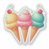 Farbige Eiscreme Aufkleber (Vorderseite)