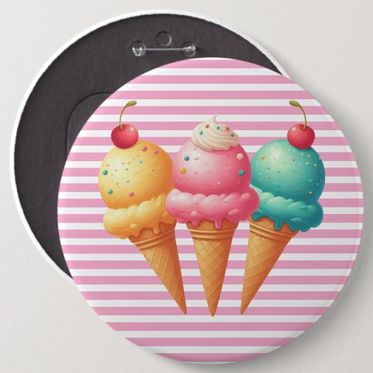 Farbige Eiscreme Button (Vorne & Hinten)