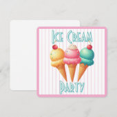 Farbige Eiscreme Einladung (Vorne/Hinten)