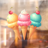 Farbige Eiscreme Fensteraufkleber (Blatt 2)