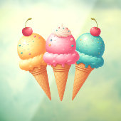 Farbige Eiscreme Fensteraufkleber (Blatt 3)
