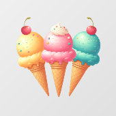 Farbige Eiscreme Fensteraufkleber (Blatt)