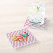 Farbige Eiscreme Glasuntersetzer (Schrägansicht)