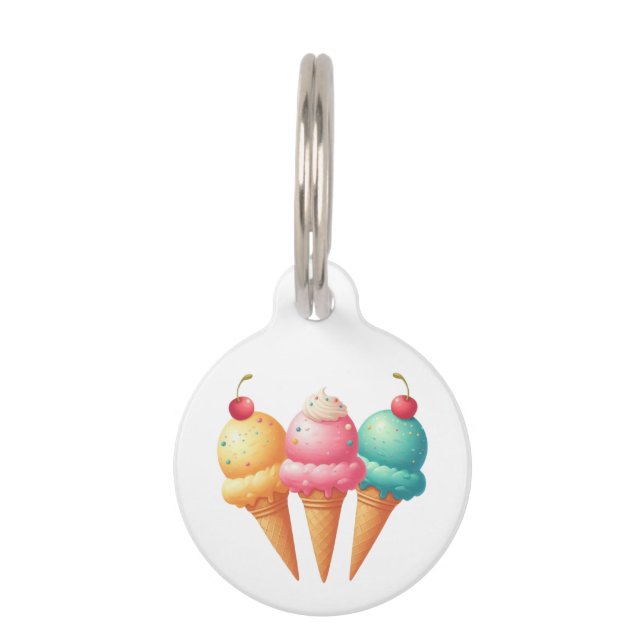 Farbige Eiscreme Haustiermarke (Vorderseite)