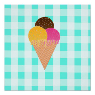 Farbige Eiscreme-Illustration Poster
