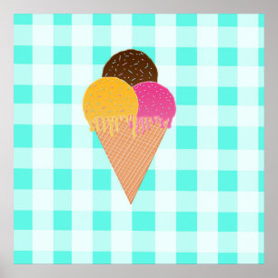 Farbige Eiscreme-Illustration Poster