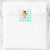 Farbige Eiscreme-Illustration Quadratischer Aufkleber (Tasche)