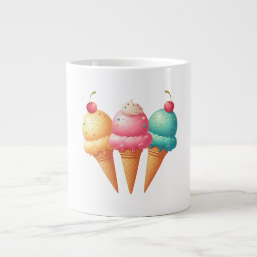 Farbige Eiscreme Jumbo-Tasse (Vorderseite)