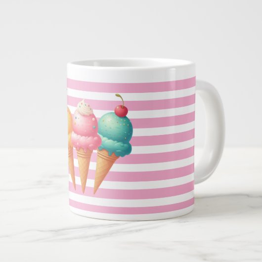 Farbige Eiscreme Jumbo-Tasse (Vorderseite Rechts)