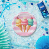Farbige Eiscreme Pappteller (Party)