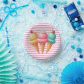 Farbige Eiscreme Pappteller (Party)