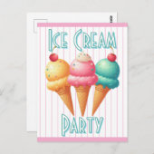 Farbige Eiscreme Postkarte (Vorne/Hinten)