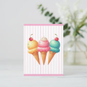 Farbige Eiscreme Postkarte (Stehend Vorderseite)