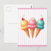 Farbige Eiscreme Postkarte (Vorne/Hinten)