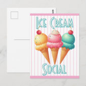 Farbige Eiscreme Postkarte (Vorne/Hinten)