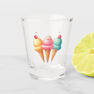 Farbige Eiscreme Schnapsglas